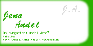 jeno andel business card